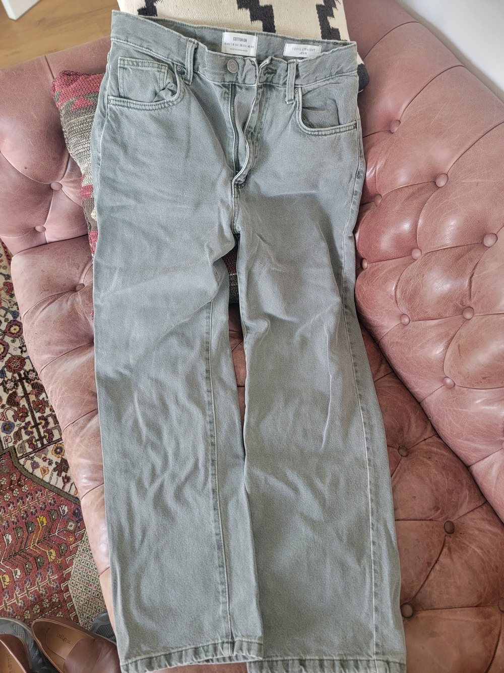Cotton On Loose Straight Gray Denim Jeans